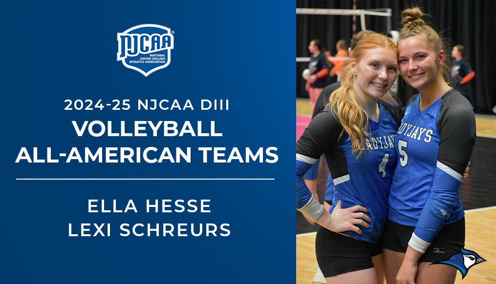 Ella Hesse and Lexi Schreurs Receive 2024-25 NJCAA DIII Volleyball All-American Teams